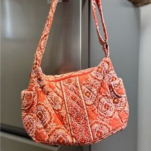 Vera Bradley Orange and Pink Quilted Shoulder Bag